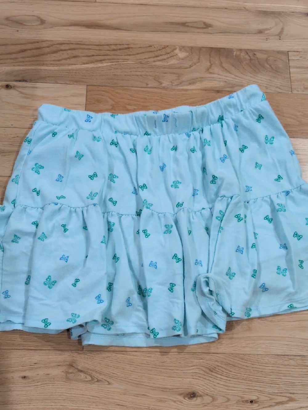 Cat & Jack Light Blue Skirt with Teal Butterfly Accents